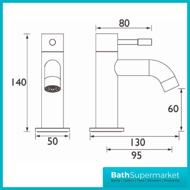 Bristan Mila Black Pair Lever Bath Taps