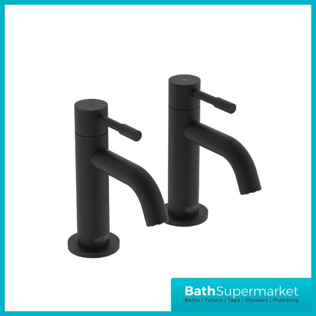 Bristan Mila Black Pair Lever Basin Taps