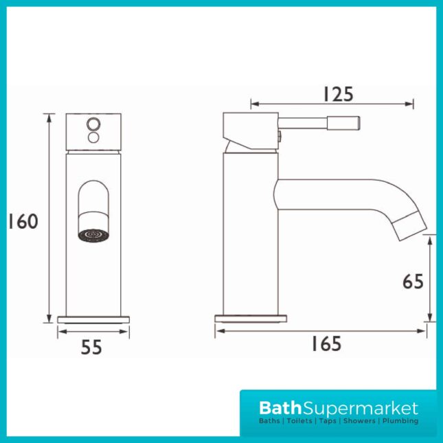 Bristan Milan Black Mono Basin Mixer Tap & Clicker Waste
