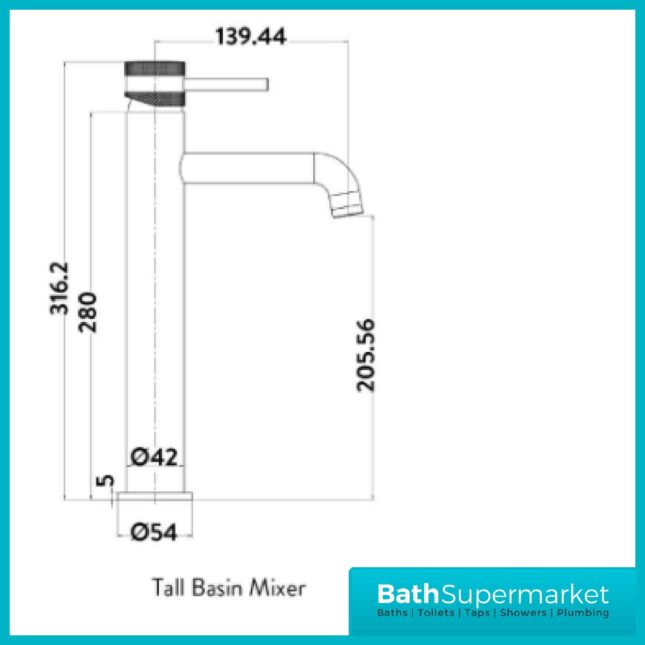 Knurled Round Chrome Tall Mono Basin Mixer Tap & Screw Head 2 Types