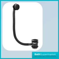 Knurled Round Black Bath Pop Up Waste