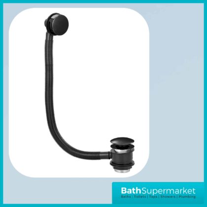 Knurled Round Black Bath Pop Up Waste