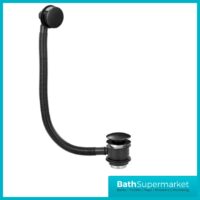 Knurled Round Black Bath Pop Up Waste