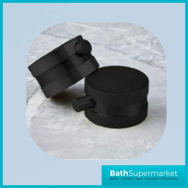 Knurled Round Black Tall Mono Basin Mixer Tap With Screw Head 2 Types