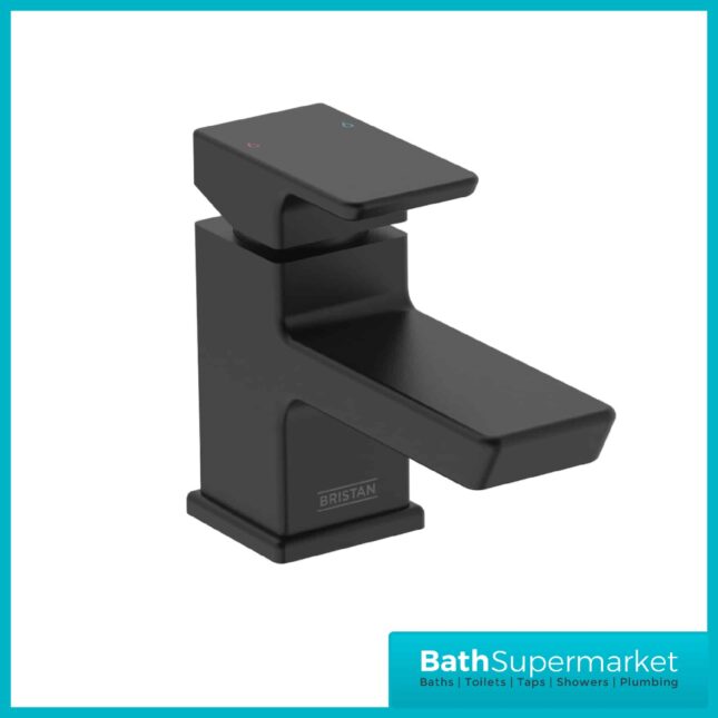 Bristan Cobalt Black Mono Basin Mixer Tap & Clicker Waste