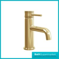Quality Round Brushed Brass Basin Mono Mixer Tap With Screw Head 2 Types
