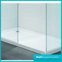 April White Stone Resin Rectangular Shower Tray With Waste 800mm x 700mm
