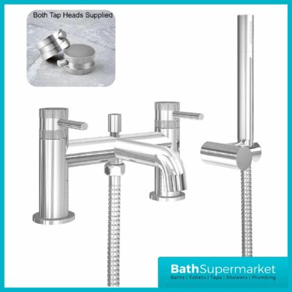 Knurled Round Chrome Bath Shower Mixer Tap & Screw Head 2 Types