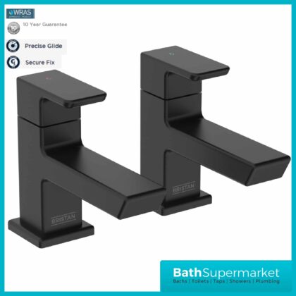 Bristan Cobalt Black Pair Lever Bath Taps