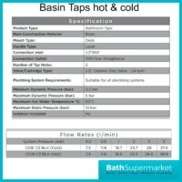 Bristan Cobalt Black Pair Lever Basin Taps