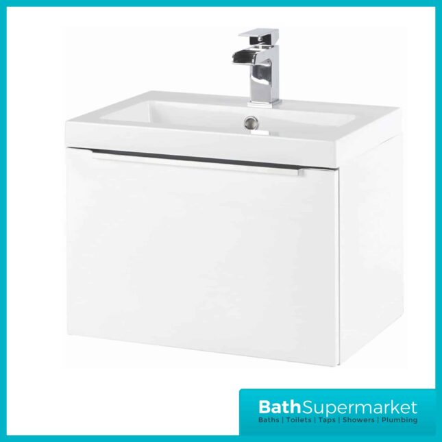 Celeste Mono Basin Wall Mounted Vanity Unit & Basin 600mm