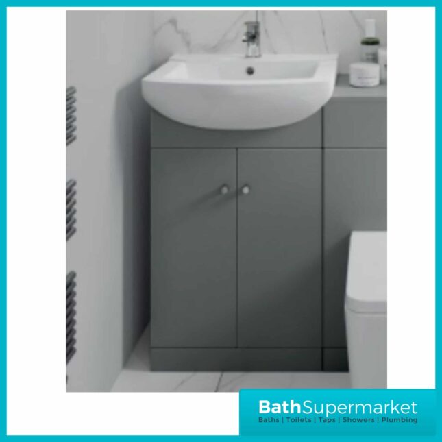 Elation Ikoma Dove Grey Vanity Unit & Basin 550mm - Image 3