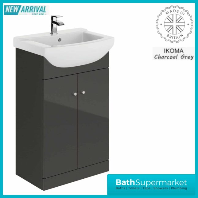 Elation Ikoma Charcoal Grey Vanity Unit & Basin 550mm