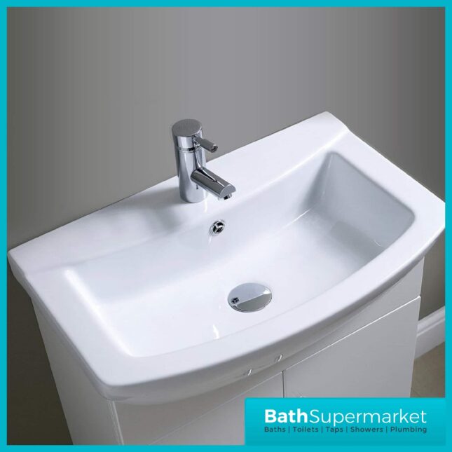 Ikoma Modern Matt Pearl Grey Unit With Ceramic Basin 650mm