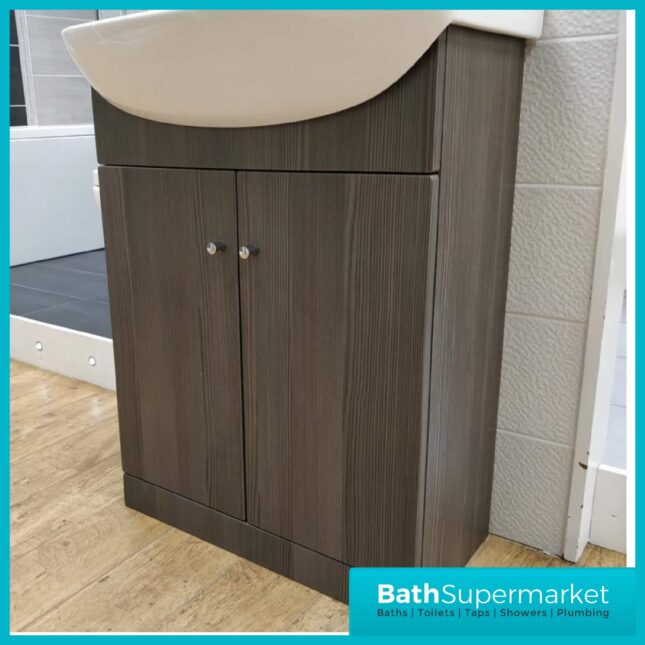 Ikoma Modern Bodega Grey Unit With Ceramic Basin 650mm