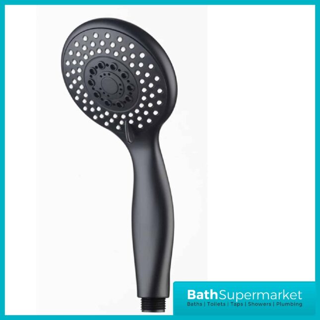 Orca Matt Black Round Retro Fit Riser 3 Function Slider Rail Shower Kit