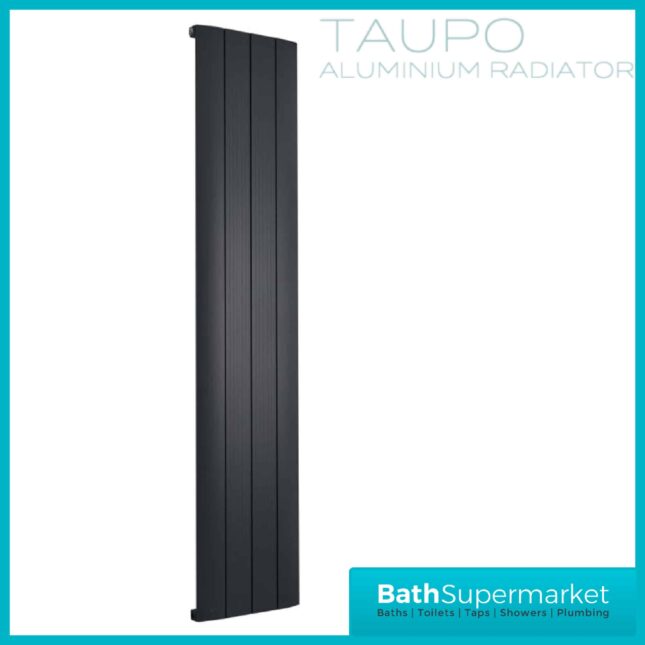 Taupo Anthracite Grey Modern Aluminium Radiator 1800mm x 375mm