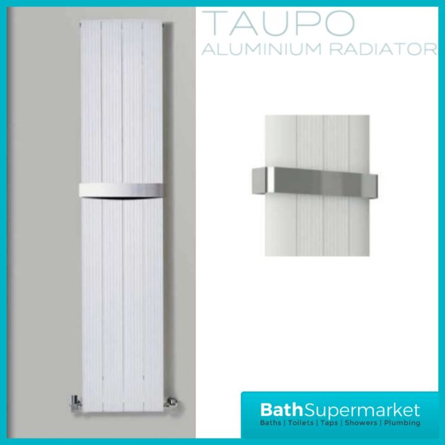 Taupo White Modern Aluminium Radiator 1800mm x 375mm