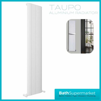 Taupo White Modern Aluminium Radiator 1800mm x 375mm