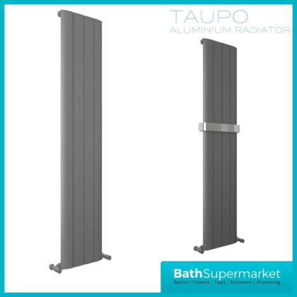 Taupo Anthracite Grey Modern Aluminium Radiator 1800mm x 375mm