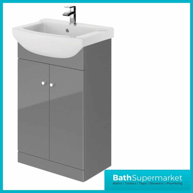 Elation Ikoma Dove Grey Vanity Unit & Basin 550mm - Image 5