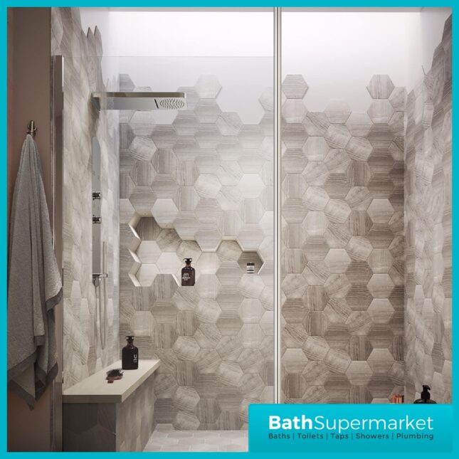 Wet Room Glass Screen Panel & Vertical Ceiling Post