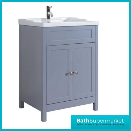 Turin Tailored Grey Traditional Vanity Unit & Ceramic Basin 600mm