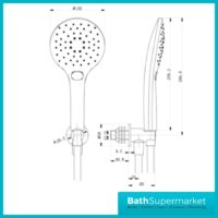 Orca Round Wall Outlet Elbow With Bracket, Hose & Shower Handset