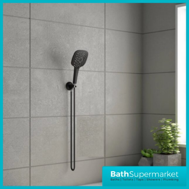 Orca Square Wall Outlet Elbow With Bracket, Hose & Shower Handset