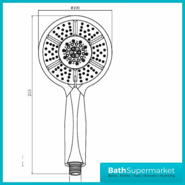 Orca Matt Black Round Retro Fit Riser 3 Function Slider Rail Shower Kit