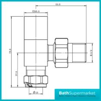 Tailored Brushed Brass Cubic Square Angled Pair Towel Rail Valves