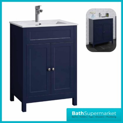 Turin Tailored Grey Floorstanding Vanity Unit & Ceramic Basin 800mm