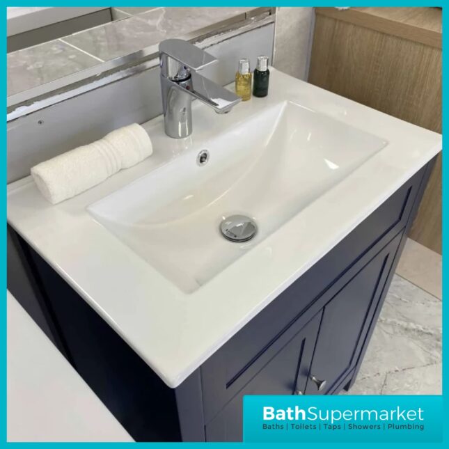 Turin Sapphire Floorstanding Vanity Unit & Ceramic Basin 600mm - Image 4