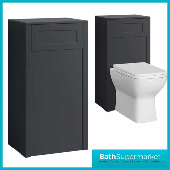 Turin Shadow Grey Back To Wall Floorstanding WC Unit 500mm - Image 3