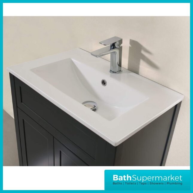 Turin Shadow Grey Floorstanding Vanity Unit & Ceramic Basin 800mm
