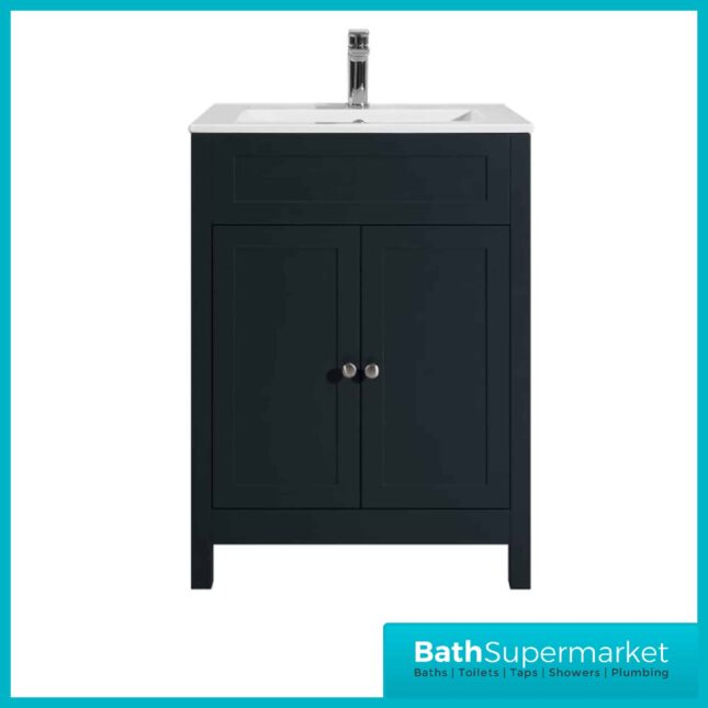 Turin Shadow Grey Floorstanding Vanity Unit & Ceramic Basin 800mm
