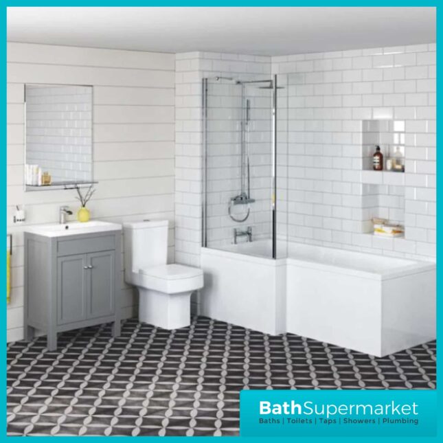 Turin Tailored Grey Floorstanding Vanity Unit & Ceramic Basin 800mm
