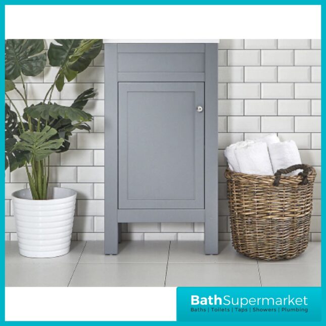 Turin Tailored Grey Floorstanding Cloakroom Vanity Unit & Basin 460mm - Image 7