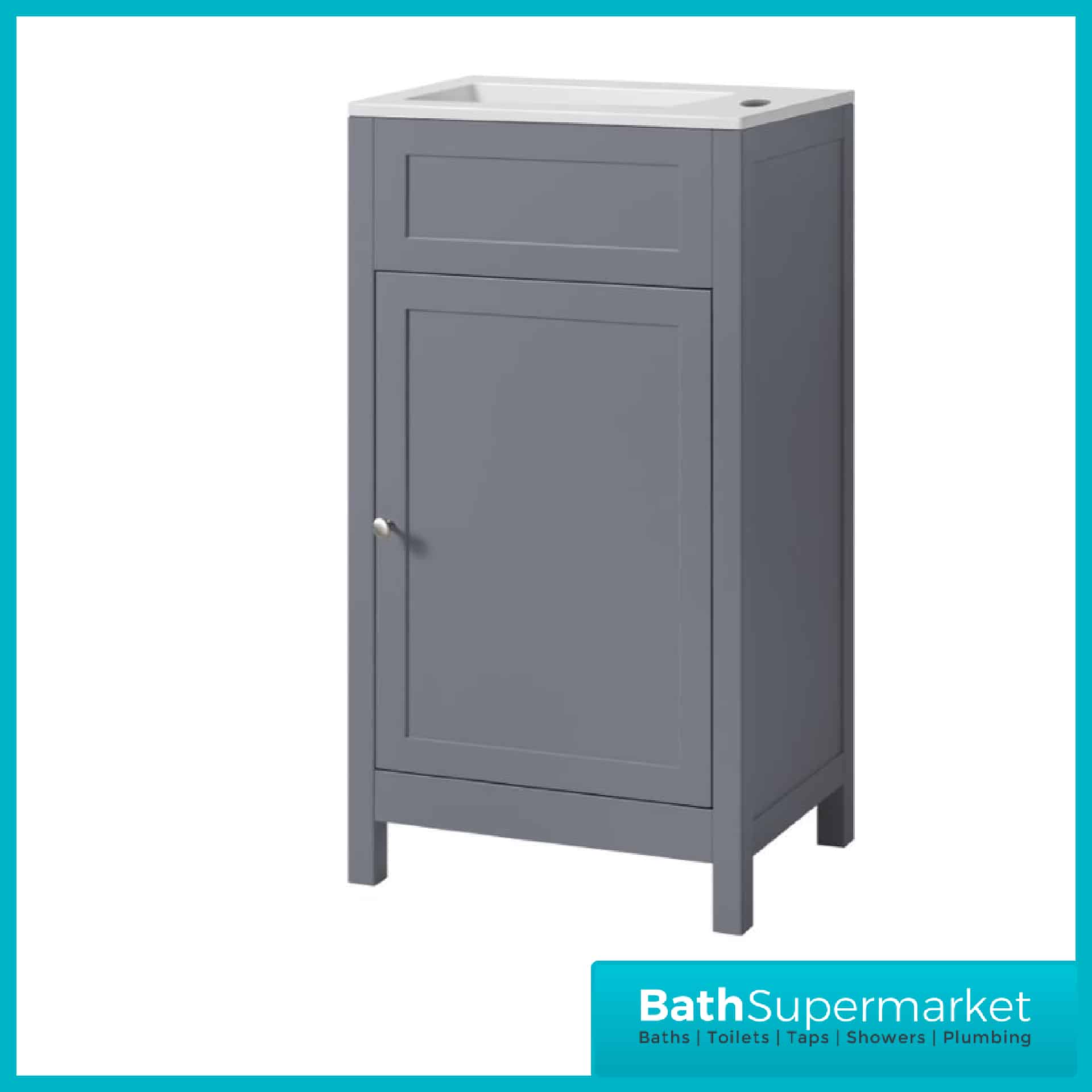 Turin Tailored Grey Floorstanding Cloakroom Vanity Unit & Basin 460mm
