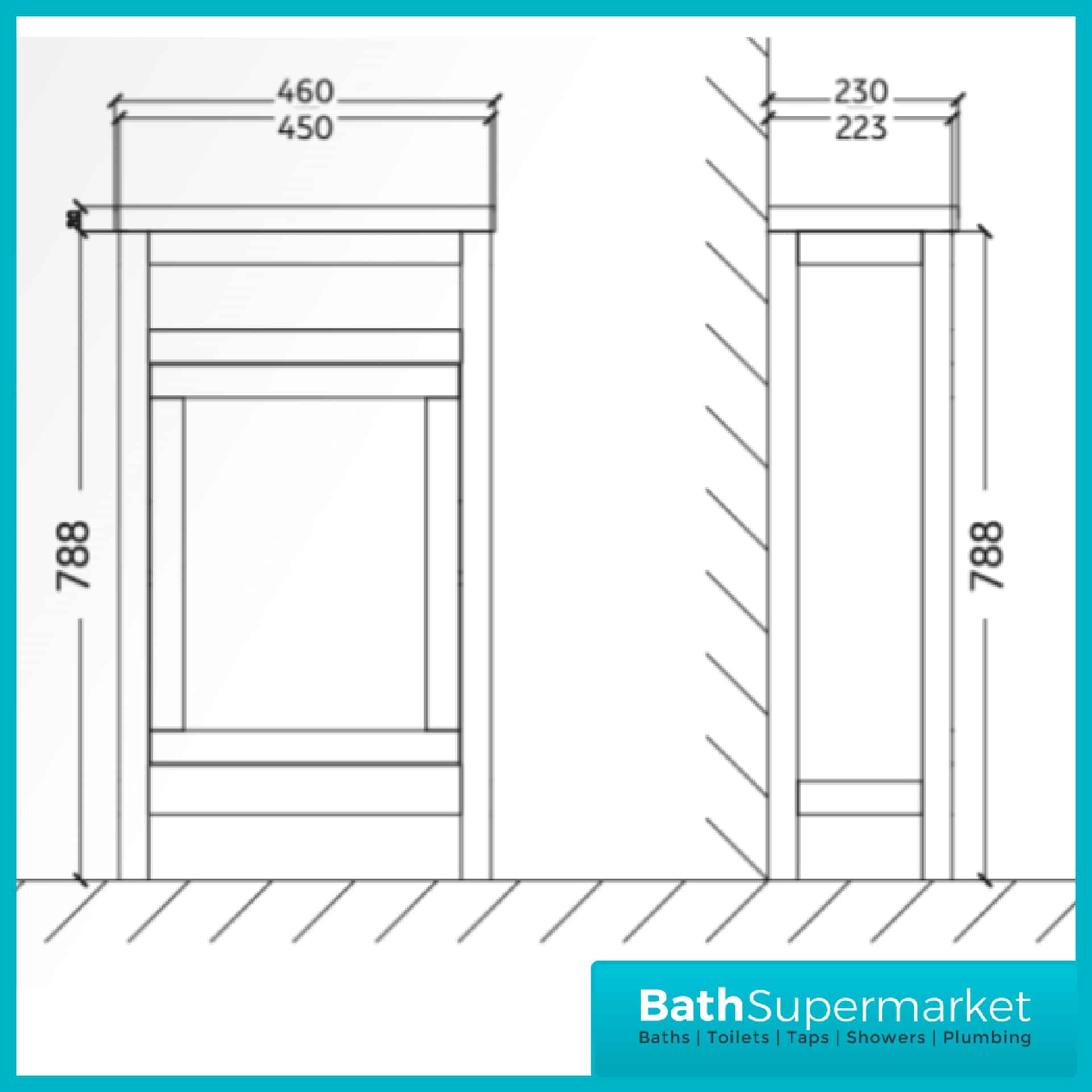 Turin Sapphire Floorstanding Cloakroom Vanity Unit & Basin 460mm