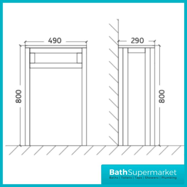 Turin Sapphire Back To Wall Floorstanding WC Unit 500mm