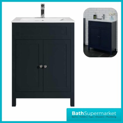 Turin Shadow Grey Floorstanding Vanity Unit & Ceramic Basin 800mm