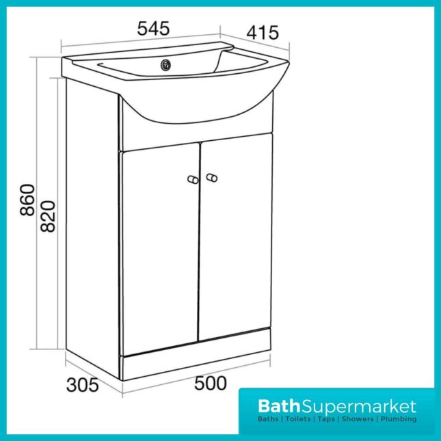 550MM Ikoma Matt Pearl Grey Vanity Unit and Basin