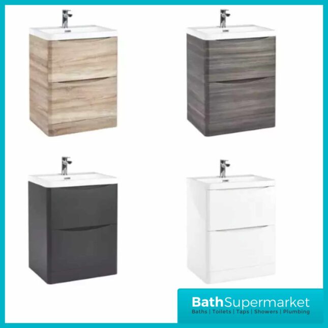 Sognare Celeste Cella Matt Grey 600mm Bella Floorstanding Vanity Unit