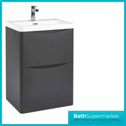 Sognare Cella Matt Grey Floorstanding Vanity Unit & Basin 600mm Wide