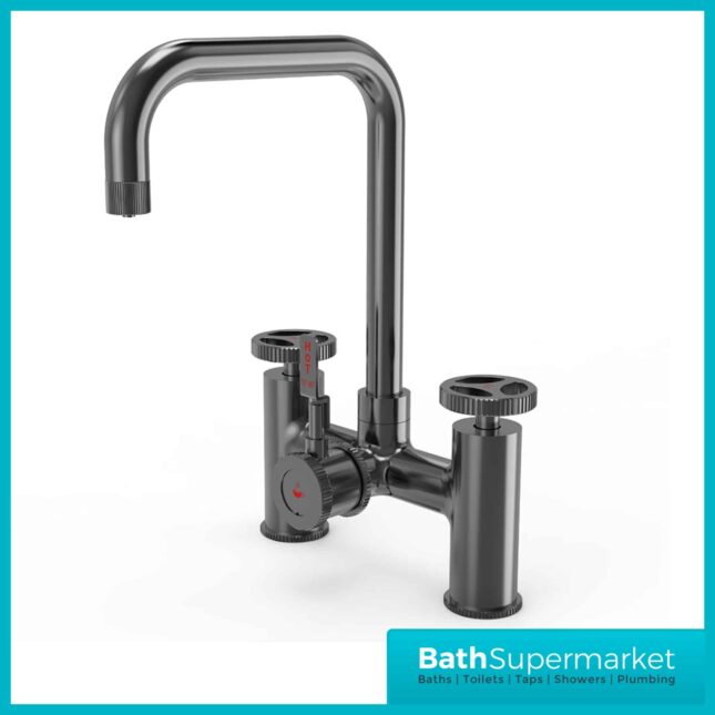 Gun Metal Industrial Bridge 3-In-1 Instant Boiling Water kitchen Tap
