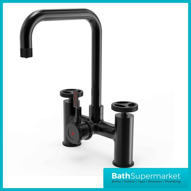 Matt Black Industrial Bridge 3-In-1 Instant Boiling Water kitchen Tap