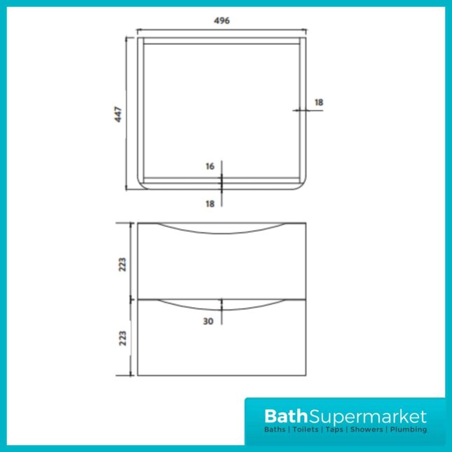 Sognare Cella Gloss White Wall Mounted Drawer Vanity Unit & Basin 500mm Width - Image 4