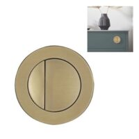 Tavistock Round Brushed Brass Pneumatic Dual Flush Button - Image 5