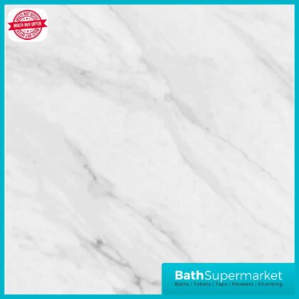 White Marble PVC 10mm Wall Panel 2400mm High x 1000mm